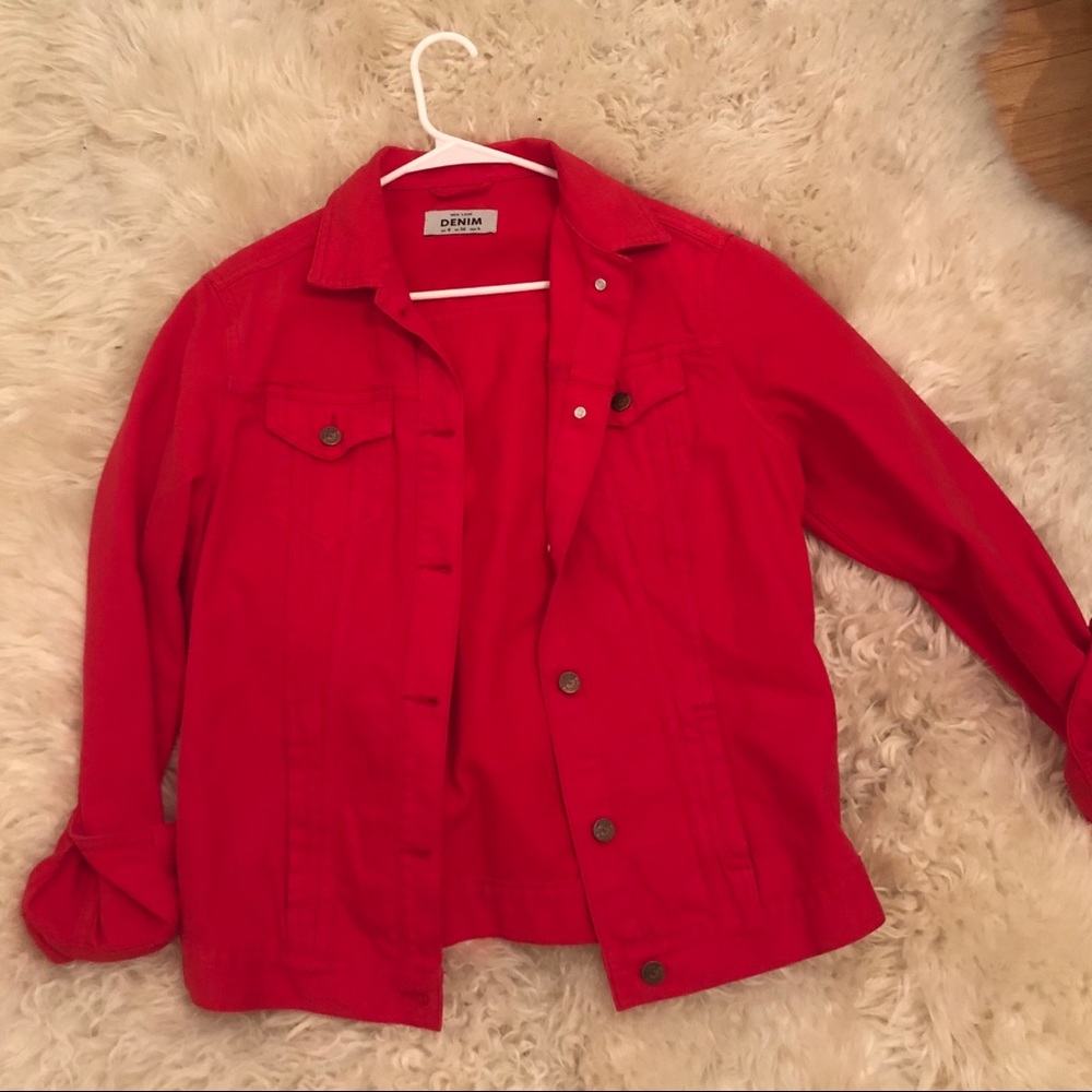 ASOS denim jacket in red